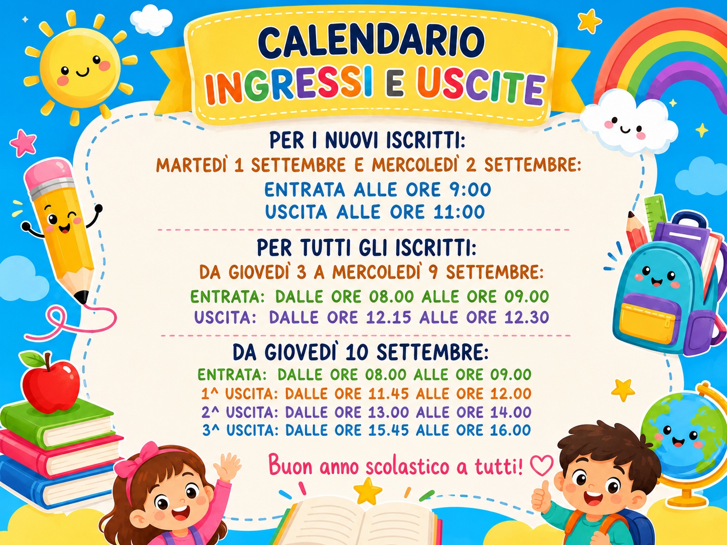 Locandina inizio anno scolastico